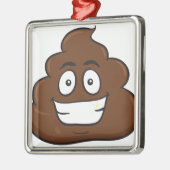 lustige kack-Emoji Silbernes Ornament (Links)