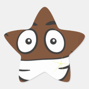 lustige kack-Emoji Stern-Aufkleber