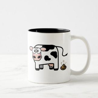 Lustige kackende Kuh-Tasse Zweifarbige Tasse