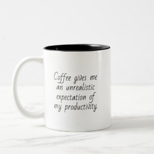 Lustige Kaffee Arbeitsproduktivität Humorvolles Zi Zweifarbige Tasse