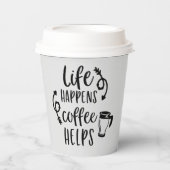 lustige Kaffee Bar Art Paper Cups Pappbecher (Vorderseite)