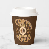 lustige Kaffee Bar Party Art Paper Cups Pappbecher (Vorderseite)