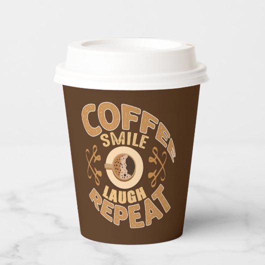 lustige Kaffee Bar Party Art Paper Cups Pappbecher (Vorderseite)