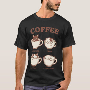 Lustige Kaffee Katze Latte Americano Mokka T-Shirt