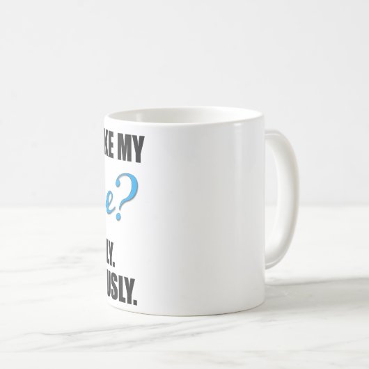 Lustige Kaffee-Tasse mit hellblauem und schwarzem Kaffeetasse (VorderseiteRechts)