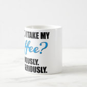 Lustige Kaffee-Tasse mit hellblauem und schwarzem Kaffeetasse (Mittel)