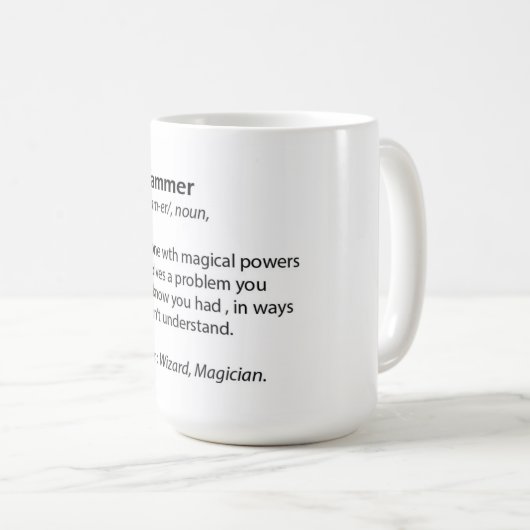 Lustige Kaffee-Tasse - Programmiererdefinition - Kaffeetasse (VorderseiteRechts)