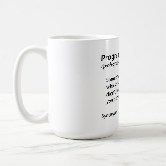 Lustige Kaffee-Tasse - Programmiererdefinition - Kaffeetasse (Links)