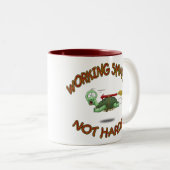 Lustige Kaffee-Tassen: Arbeits-intelligenteres Zweifarbige Tasse (VorderseiteRechts)