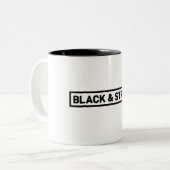 Lustige Kaffee-Tassen Zweifarbige Tasse (Vorderseite Links)