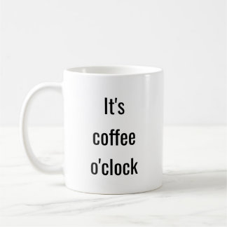 Lustige Kaffee-Uhr-Typografie-Zitat Kaffeetasse