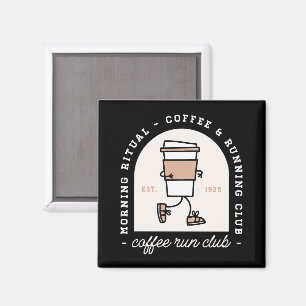 Lustige Kaffee- und Laufbegeisterte Laufclub schwa Magnet