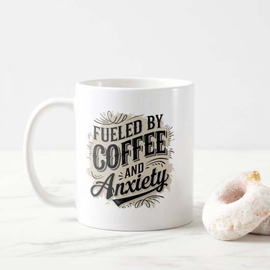 Lustige Kaffee-Wort-Kunst-Sarkasmus Kaffeetasse (Mit Donut)