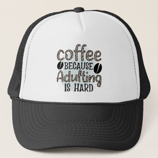 Lustige Kaffee-Wortkunst Truckerkappe (Vorderseite)