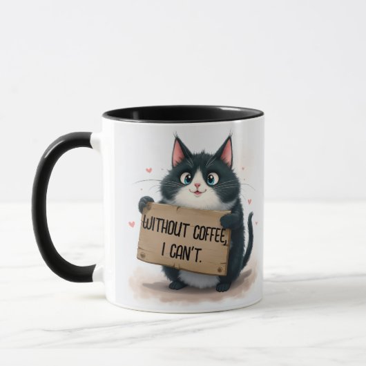 Lustige Kaffee-Zitate Mit Katze Tasse (Links)