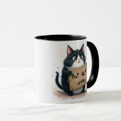 Lustige Kaffee-Zitate Mit Katze Tasse (VorderseiteRechts)