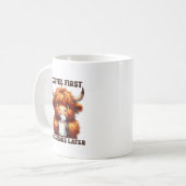 Lustige Kaffeefragen Wortkunst Kaffeetasse (Vorderseite Links)