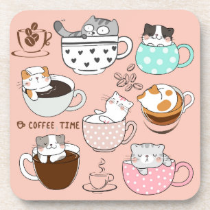 Lustige Kaffeekatzen Getränkeuntersetzer