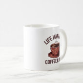 Lustige Kaffeelleben Wortkunst Kaffeetasse (VorderseiteRechts)