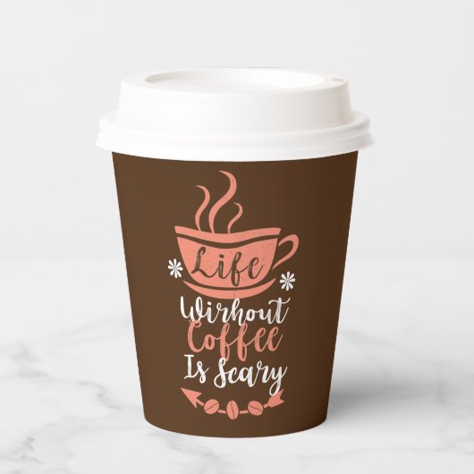 lustige Kaffeemarke Pappbecher (Vorderseite)