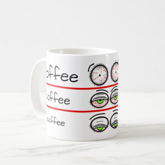 Lustige Kaffeestimmungsebenen-Design Kaffeetasse (Vorderseite Links)