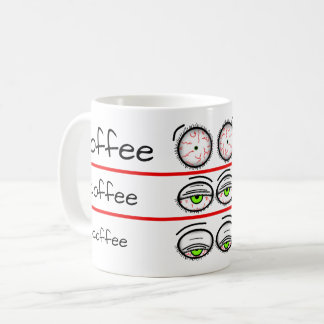 Lustige Kaffeestimmungslevel-Design Kaffeetasse
