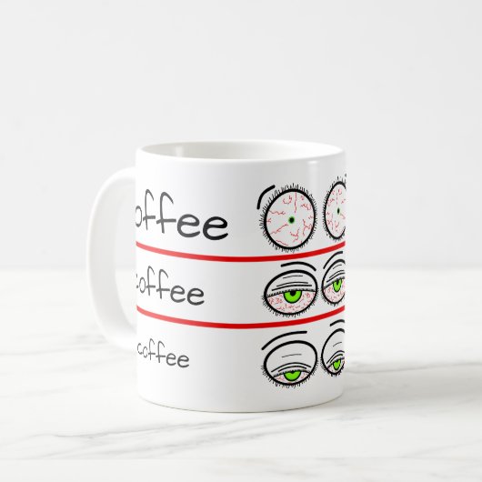 Lustige Kaffeestimmungslevel-Design Kaffeetasse (Vorderseite Links)