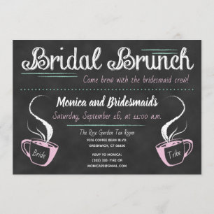 Lustige Kaffeetafel-Schwarzes-Brautjungfer-Brunch- Einladung
