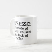 Lustige Kaffeetasse Depresso (Vorderseite Links)