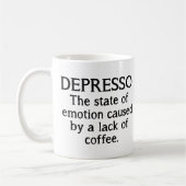 Lustige Kaffeetasse Depresso (Links)