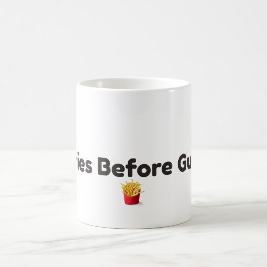 Lustige Kaffeetasse 'Fritten vor Jungs' (Mittel)