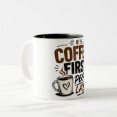 Lustige Kaffeetasse – Kaffee zuerst, Leute später (Vorderseite Links)