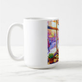 Lustige Kaffeetasse mit Design einer mürrischen Ka (Links)