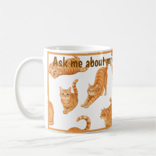 Lustige Kaffeetasse mit roter Katze