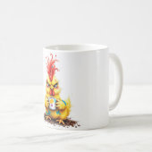 Lustige Kaffeetasse mit wütendem Hühnerdesign (VorderseiteRechts)