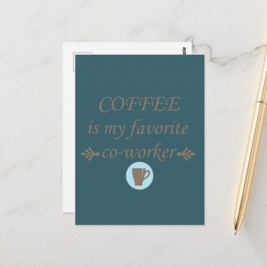Lustige Kaffeetrinker-Zitate Postkarte (Vorderseite/Rückseite Beispiel)