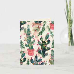 lustige Kakteen, bunte Lichter Weihnachtsgrüße Karte