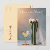 Lustige Kaktus Braut Postkarte (Vorne/Hinten)