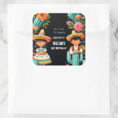 lustige Kaktus niedlich bis tako ersten fiesta 1. Quadratischer Aufkleber (Tasche)