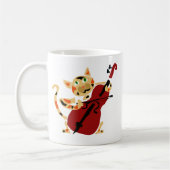 Lustige Kaliko-Katze, die Cello-Kunst-Cartoon Kaffeetasse (Links)