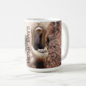 Lustige Kamel BUCKEL-TAGkaffee-Tasse, Schwarzes u. Kaffeetasse (VorderseiteRechts)