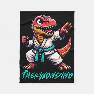 Lustige Kampfsportarten Karate Taekwondo Dino Tier Fleecedecke