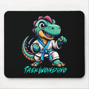 Lustige Kampfsportarten Karate Taekwondo Dino Tier Mousepad