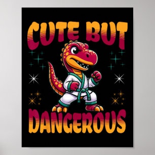 Lustige Kampfsportarten Karate Taekwondo Dinosauri Poster