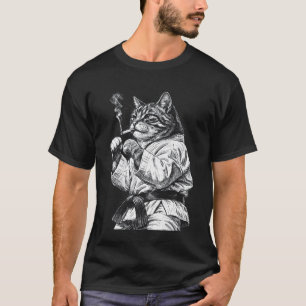Lustige Kampfsportkatze raucht Zigarette Kitty Kar T-Shirt