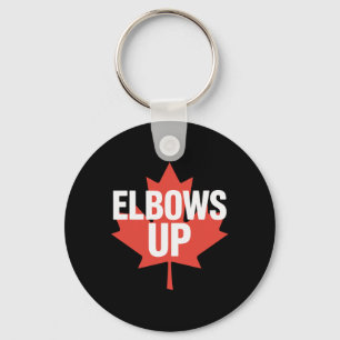 Lustige Kanadische Blätter mit erhobenen Ellenboge Schlüsselanhänger