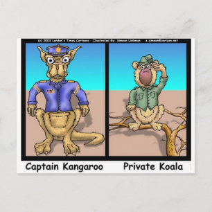 Lustige Kängurus & Koalas Lustige Cartoon Geschenk Postkarte