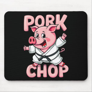 Lustige Karate-Schweinekotelett Martial Arts Mousepad