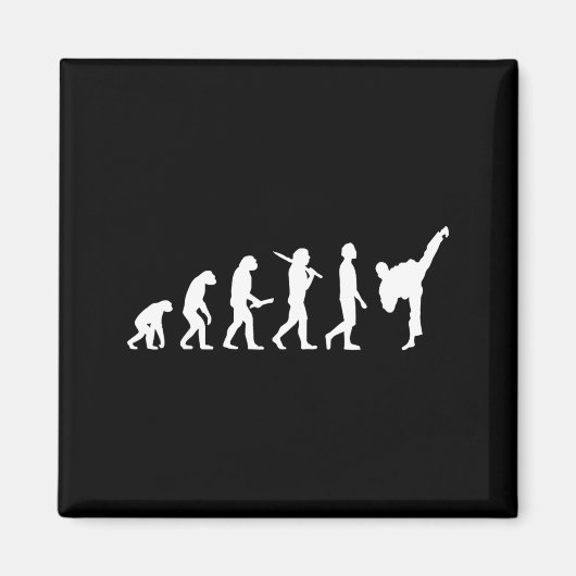 Lustige Karate Taekwondo Evolution - Karateka Magnet (Vorne)