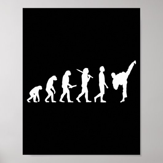 Lustige Karate Taekwondo Evolution - Karateka Poster (Vorne)